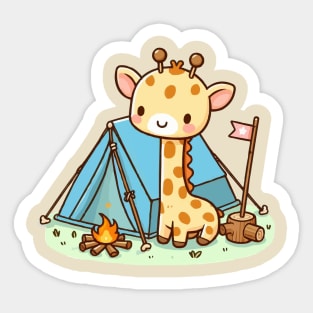 Funny giraffe Camping Sticker